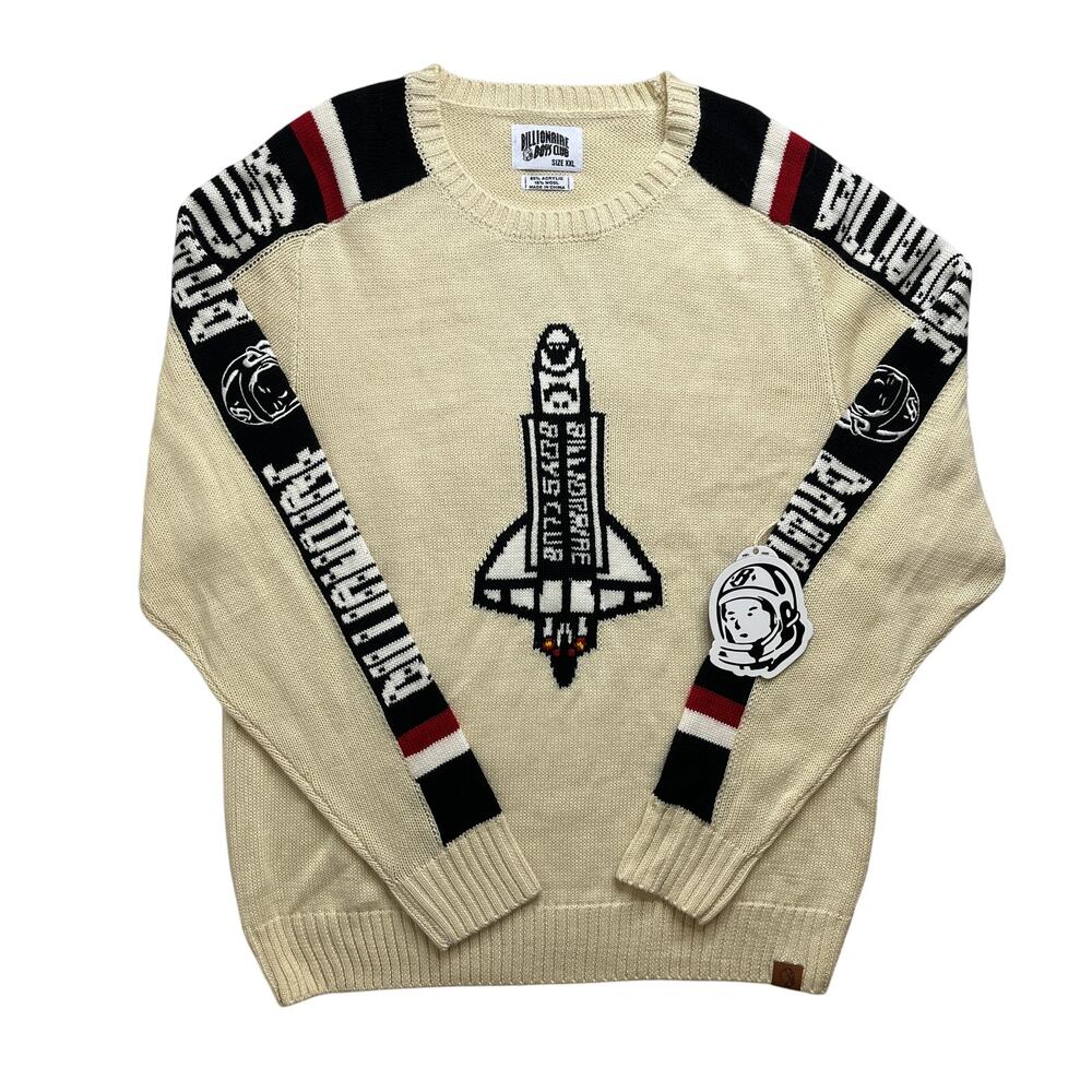 4-81 BILLIONAIRE BOYS CLUB Men's Space Sweater Rocket Cream 2XL